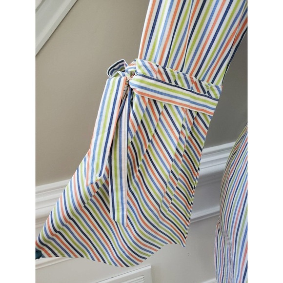 ICE Women's Striped Polyester Round Neck Long Sleeve Knee Length Dress Size 6 - Picture 4 of 12